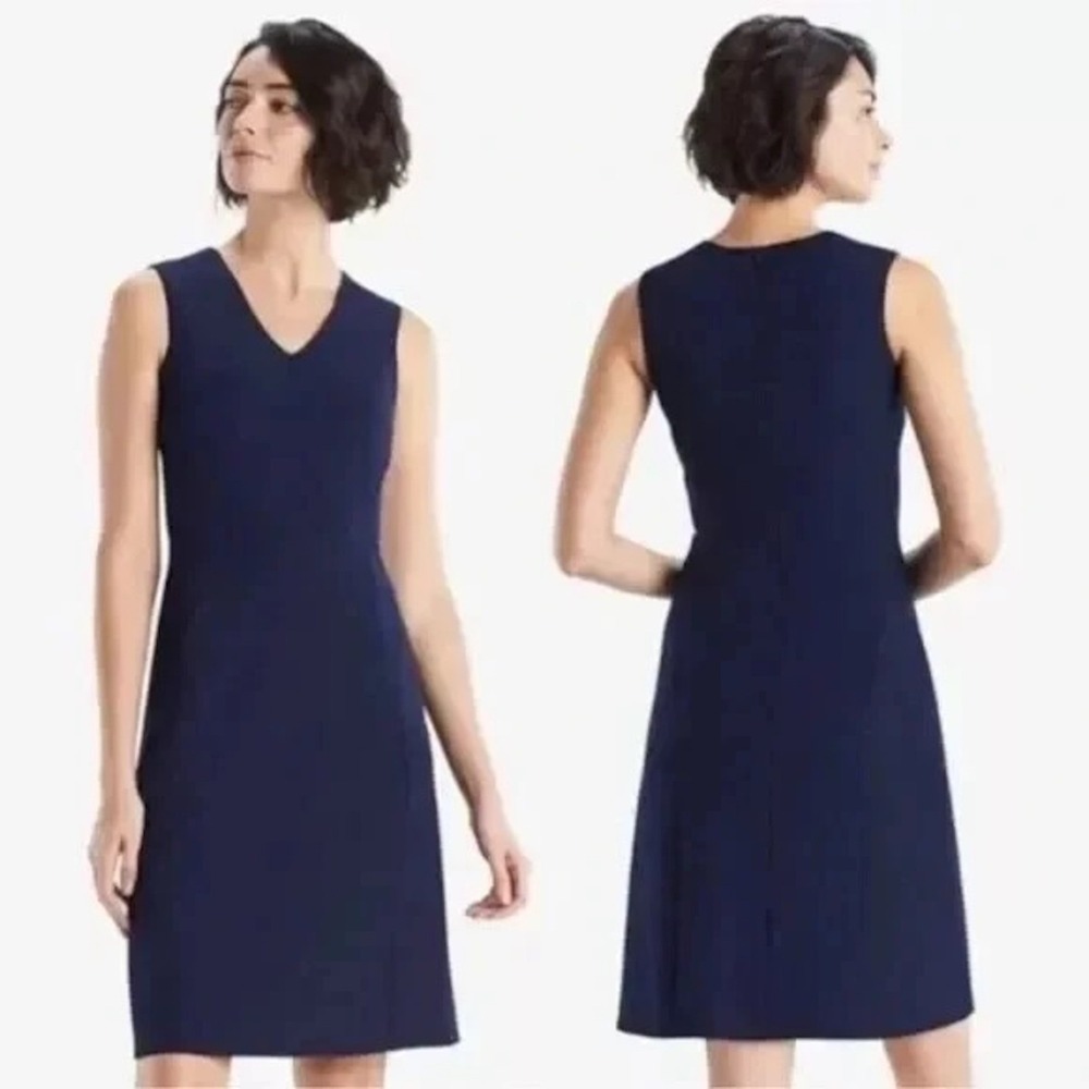 MM.LAFLEUR‎ Annie Sleeveless V-Neck A-Line Blue Navy Dress Size 2